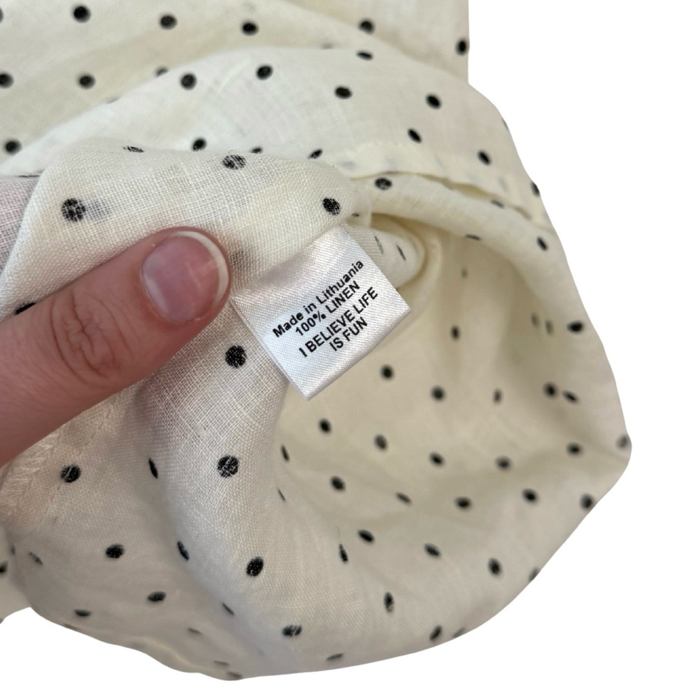 FLAX Linen NWT Women’s Medium Simple Cami Sleeveless Top Polka Dot Loungewear - Picture 4 of 5